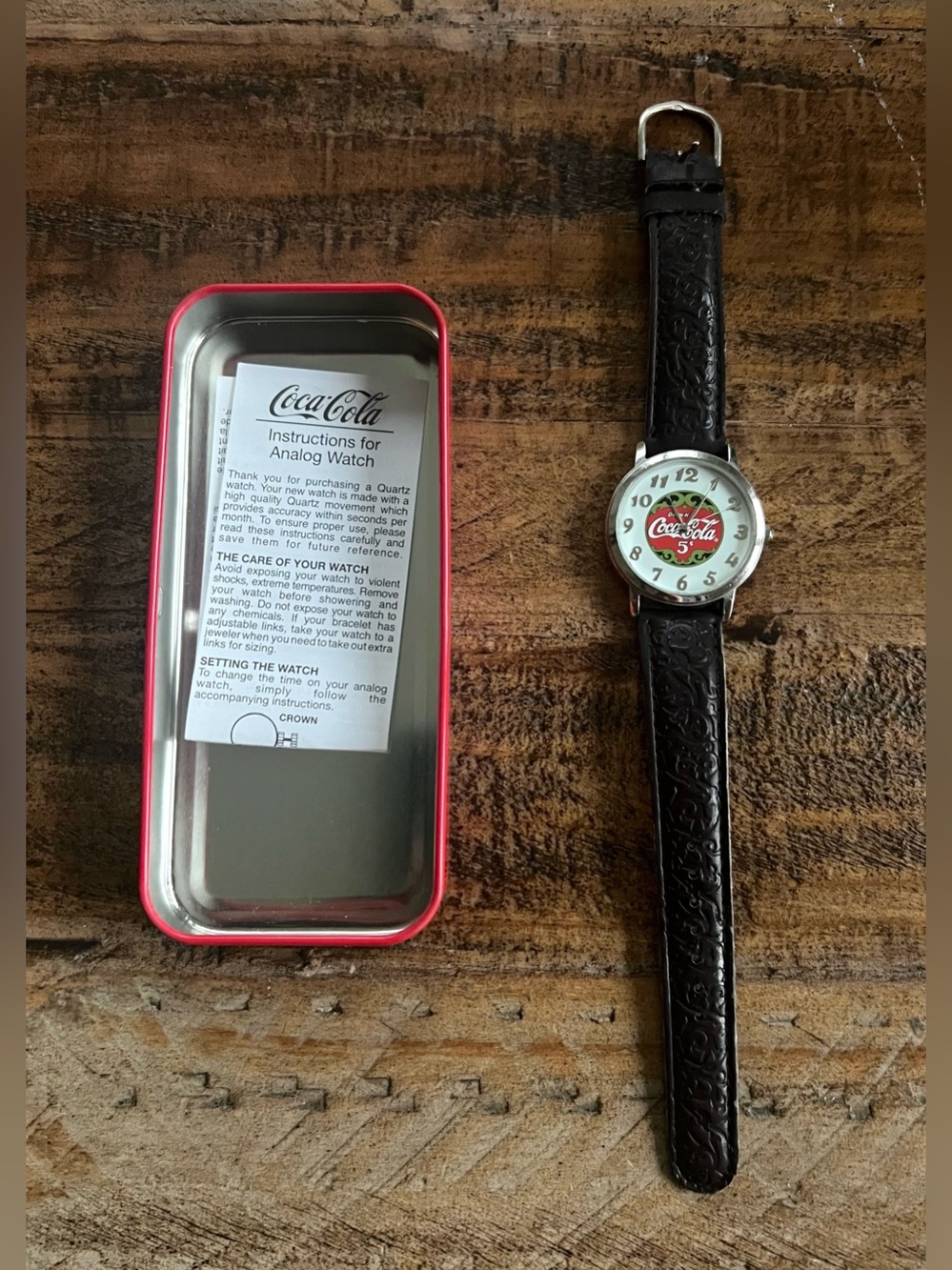 Vintage 2002 Coca-Cola Men’s Watch W/ Original Tin Needs Battery